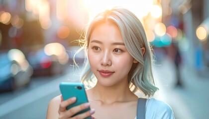 Urban woman using smartphone