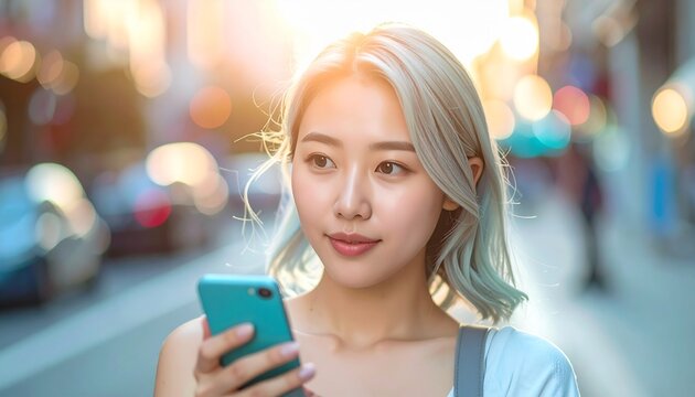 Urban woman using smartphone