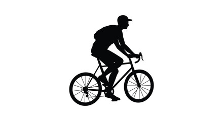 Fototapeta premium Cyclist riding a road bike in dynamic motion a striking silhouette