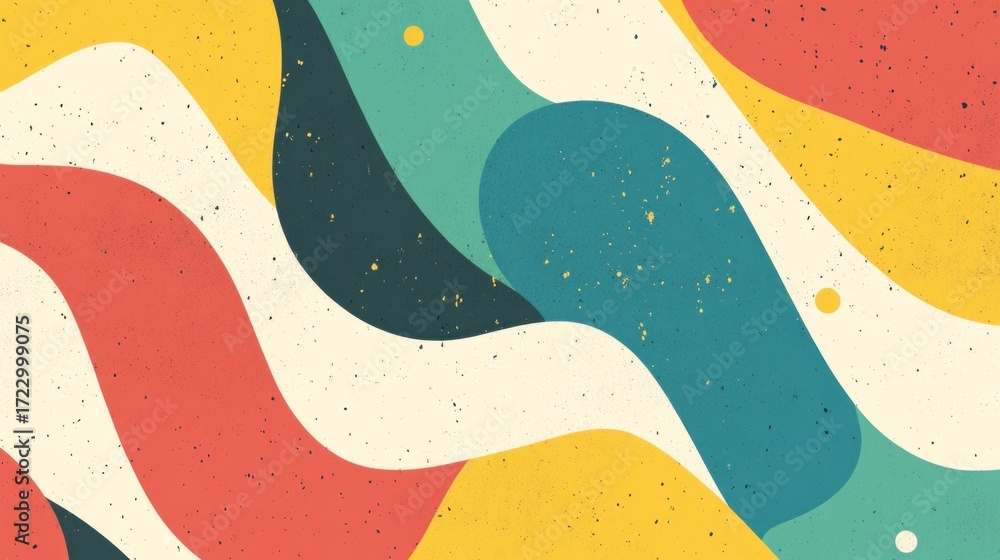 Aufkleber retro abstract wavy pattern background with vibrant colors and texture