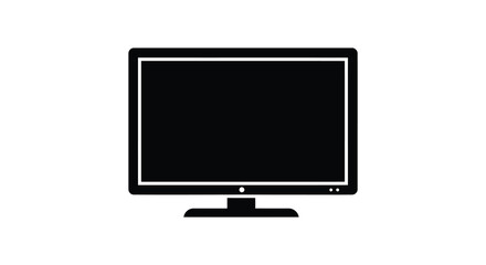 Black flat screen television depiction in a minimalist design silhouette