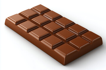 Milk Chocolate Bar Sweet Brown Treat Isolated on White Background. Mock up promotion information for marketing announcements and details, blank white space.