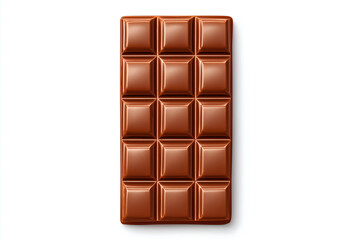 Sweet Milk Chocolate Bar Rectangular with Square Pieces on White. Mock up promotion information for marketing announcements and details, blank white space.