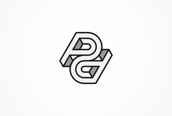 Initial Letter PD Logo, Unique Letter PD in 3d style logo design, vector illustration