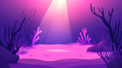 Mystical underwater world with vibrant coral and enchanting light