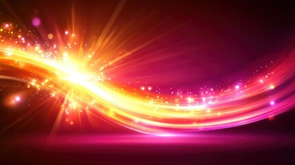 Abstract energy background with vibrant light streaks and bokeh effect