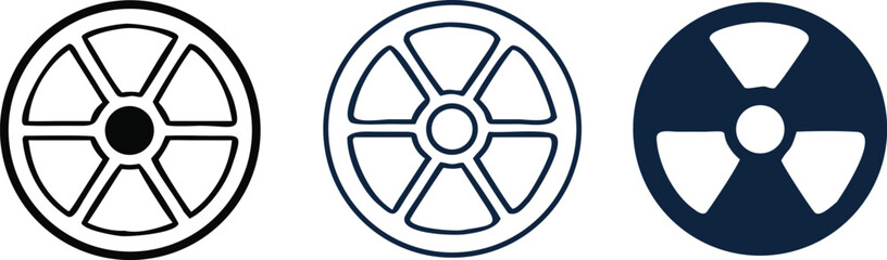 Obraz premium Radiation icon. Radiation icon set. Radiation icon outline. Vector illustration. 
