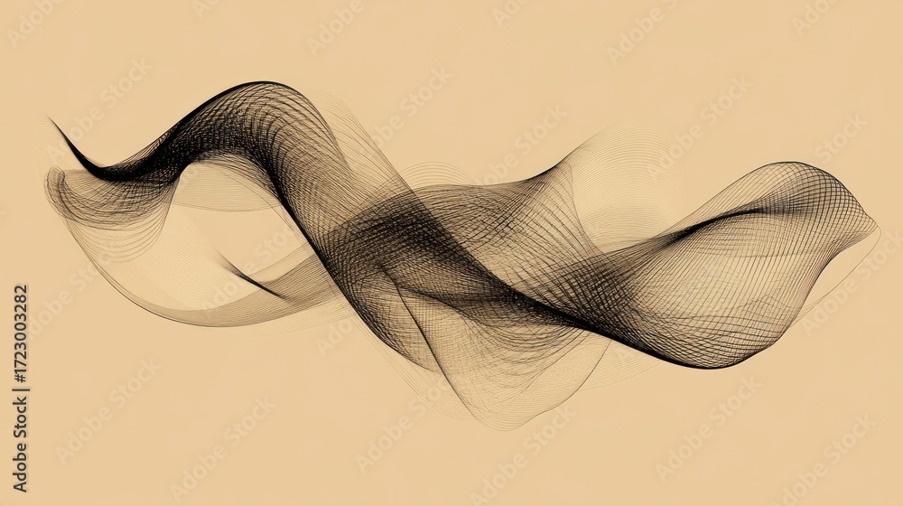 Poster abstract wave design with intricate lines and smooth curves creating a modern aesthetic