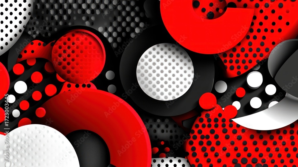 Poster dynamic interplay of circles and dots in a modern abstract design