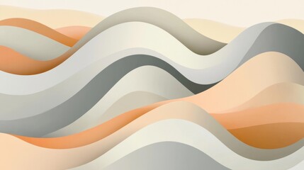 Elegant minimalist background featuring abstract waves in soft neutral tones