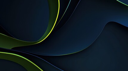 Abstract Dark Background with Colorful Luminous Lines and Curves