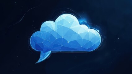 Vibrant digital cloud concept with glowing network lines, perfect for technology, data, and communication themes.