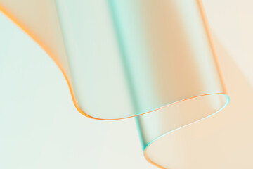 3D glass curve minimal abstract orange green pastel