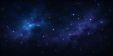 Starry blue abstract galaxy background with cosmic nebula light dust