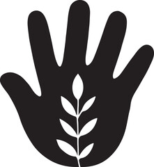 Obraz premium hand with leaf vector