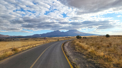 A distant evening view of Mount Hasan from the Güzelyurt-Ihlara road in Aksaray