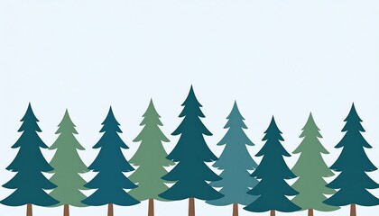 Obraz premium Minimalist pine trees vertical
