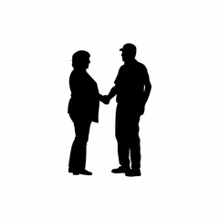 Parole officer and parolee shaking hands silhouette for successful reintegration