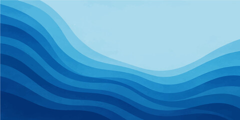 Abstract blue wave background design featuring flowing water lines and light color texture