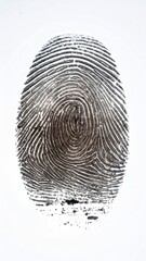 Dark fingerprint on white background