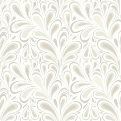 Elegant Seamless Pattern Delicate Floral Design in Beige and White