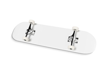 White blank skateboard isolated on transparent background. 3D rendering
