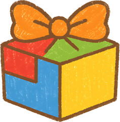 보자기 선물과 주황색 리본