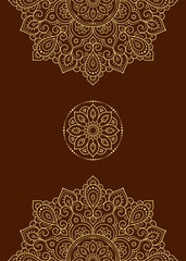 Circular pattern in form of mandala with flower for Henna, Mehndi, tattoo, decoration. Decorative ornament in ethnic oriental style. Outline doodle hand draw vector illustration.
