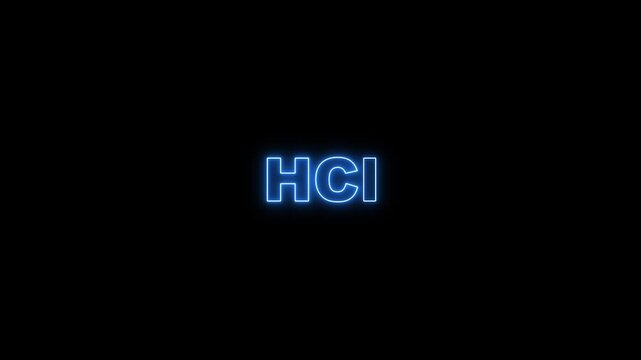 Blue Neon Chemical Formula H Cl on Black Background hydrochloric acid chemistry