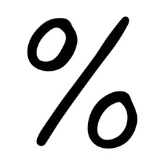 Hand drawn percentage symbol clipart Percent doodle Discount voucher sign Income tax Single element for design
