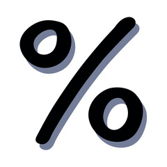Hand drawn percentage symbol clipart Percent doodle Discount voucher sign Income tax Single element for design