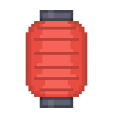 Pixel illustration of a Japanese lantern