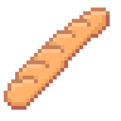 Pixel illustration of a french bread