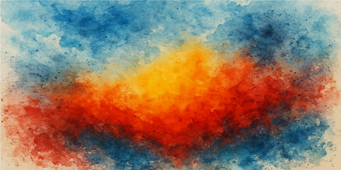 Fototapeta premium Abstract watercolor background texture with colorful explosion of red, orange, yellow, and blue smoke
