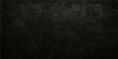 Black, dark grunge paper texture wall pattern with a vintage old aged rough surface backdrop