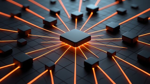 Abstract network technology background with glowing connections for digital innovation use