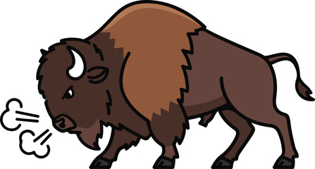 vector illustration of a bison 