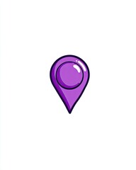 Fototapeta premium Purple cartoon map pin, simple design