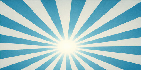 Retro blue sunburst background vector illustration with grunge texture and vintage paper pattern