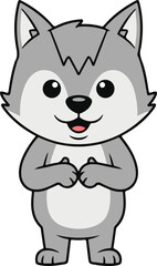 Cute cartoon wolf 