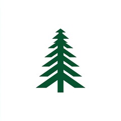 Fototapeta premium Simple, dark green fir tree graphic