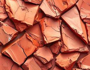 Broken terracotta tiles, vibrant orange