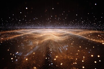 Obraz premium Abstract undulating landscape of shimmering particles