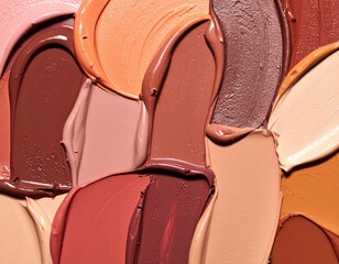 Swatches of various shades of foundation