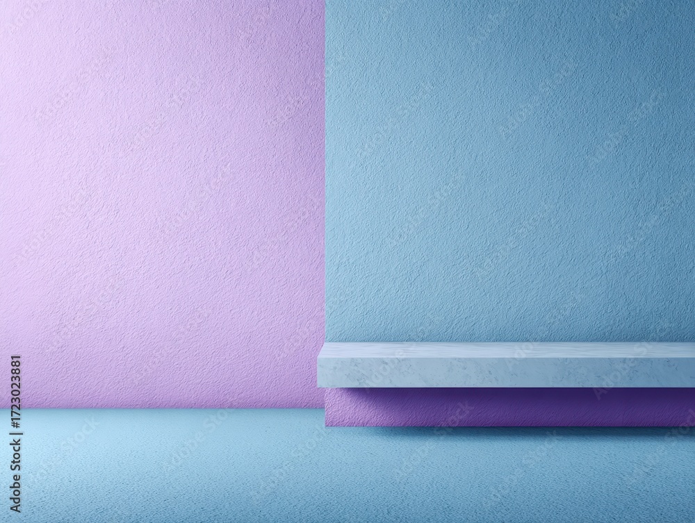 Poster color-blocked backdrop: the minimalistic arrangement employs color to create a visually striking bac