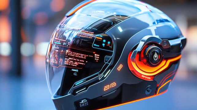 A futuristic helmet for kids with a built-in heads-up display, sci-fi inspired