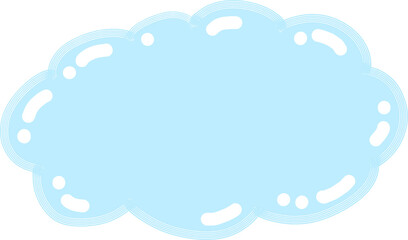 Blue Speech Bubble Frame – Hand Drawn Pastel Water Drop Banner for Cute Text and Message PNG