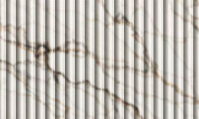 Luxury background of a fluted white and gold marble texture for modern interior design