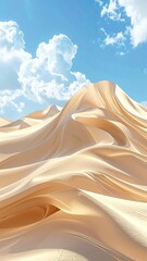 Obraz premium Desert dunes sculpted by wind, vibrant sky