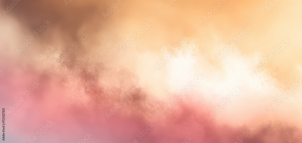 Poster abstract cloudscape of light and color: an ethereal dance of light and color, where soft clouds morp